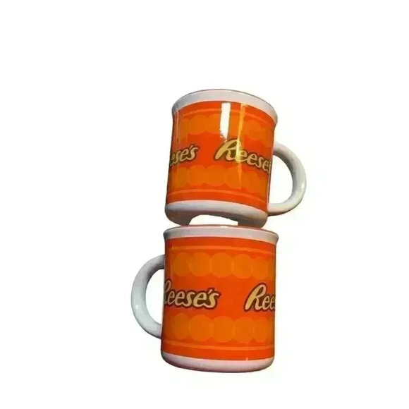 Lot of Two Reese’s Pieces Coffee mugs-Bright Orange - Picture 1 of 5